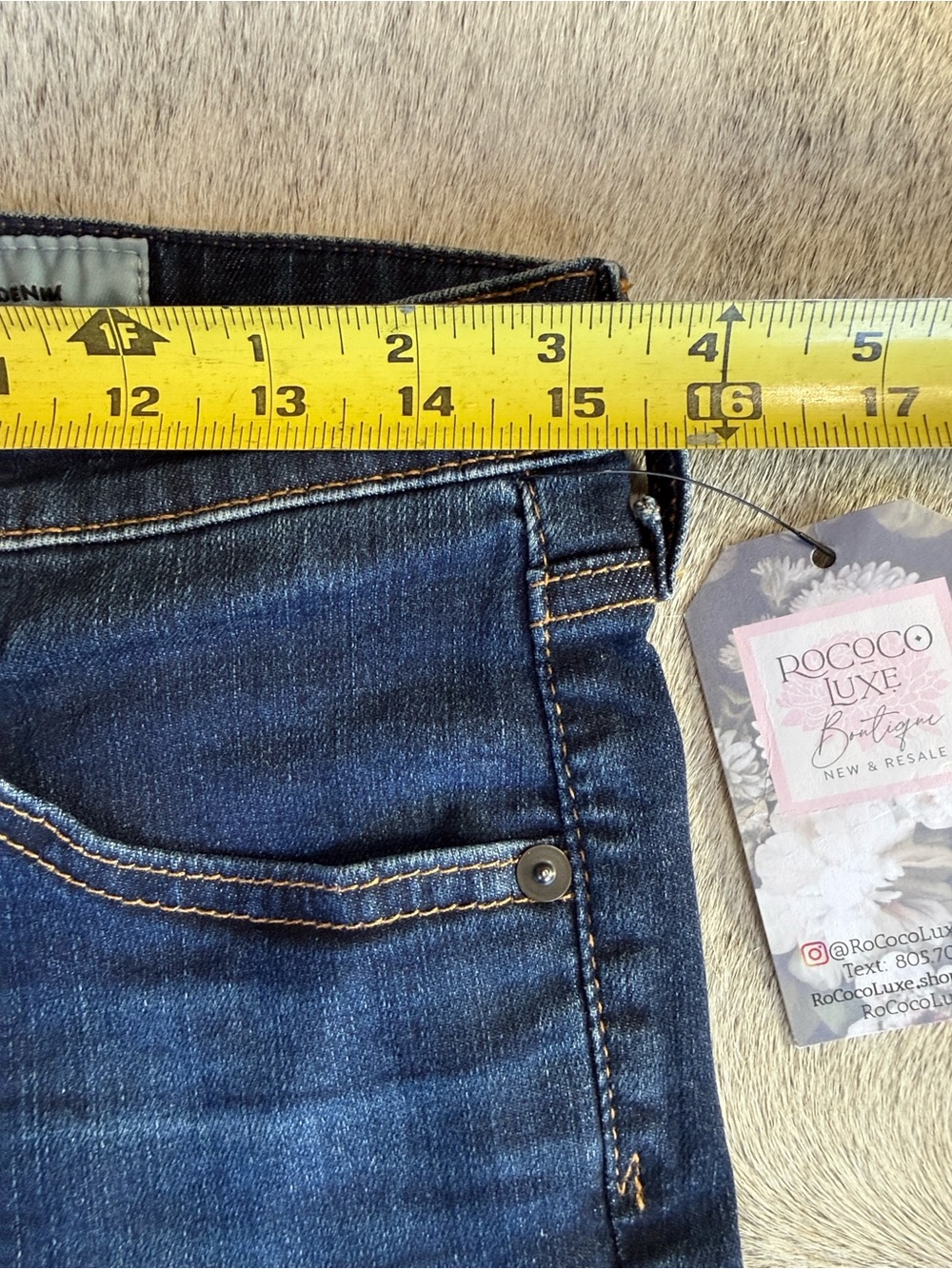 Ag Adriano Goldschmied Jeans Dark Blue Rolled-Hem  Shorts AG-ED DENIM 30‎ - Picture 15 of 17